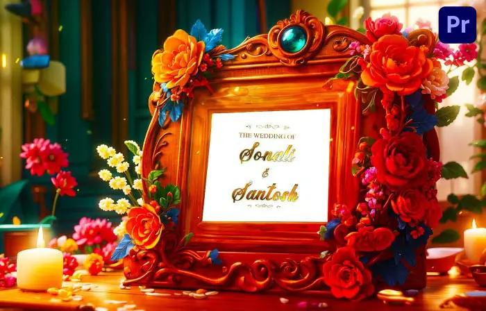 Premium 3D Floral Style Wedding Photo Frame Slideshow